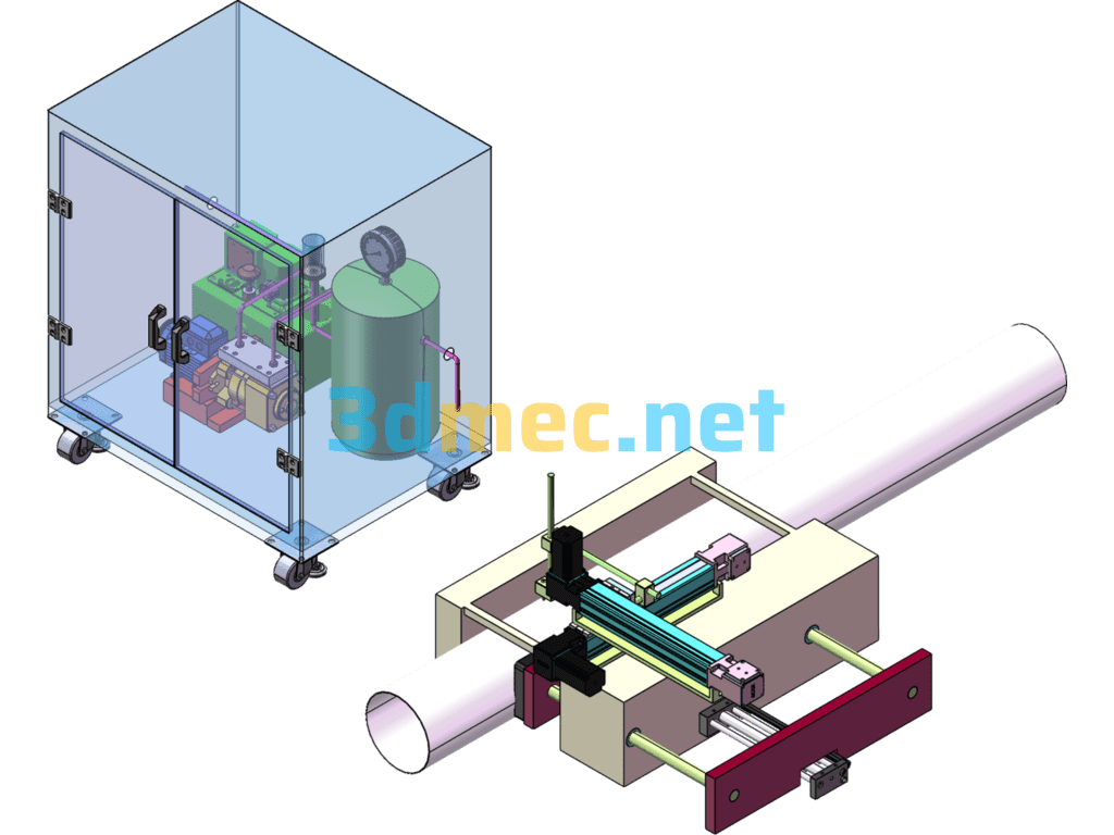 Water Jet Pipe Cutting Machine 3D Model - 3D Model SolidWorks Free Download