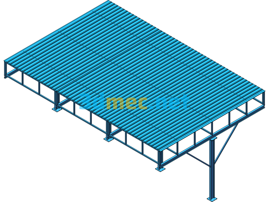 Standardized Steel Structure Processing Shed - 3D Model SolidWorks Free Download