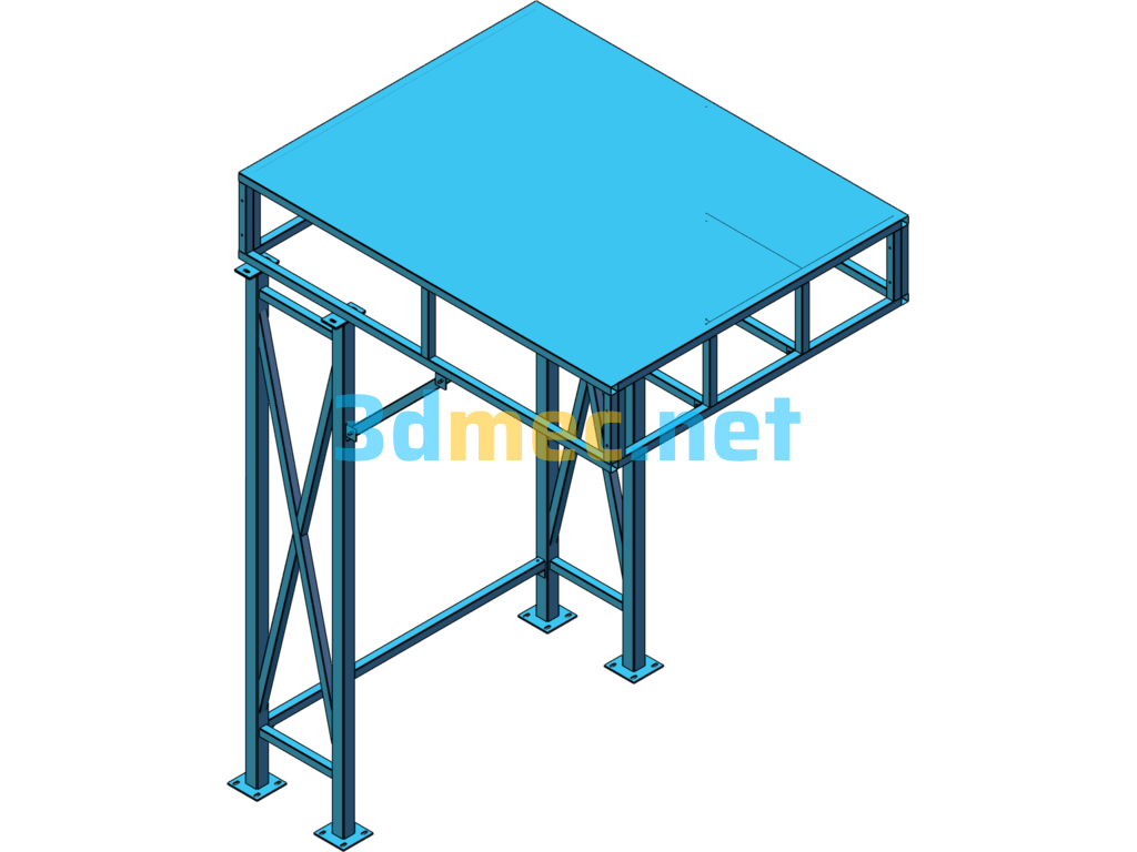 Standardized Small Machinery Shed On Construction Site - 3D Model SolidWorks Free Download