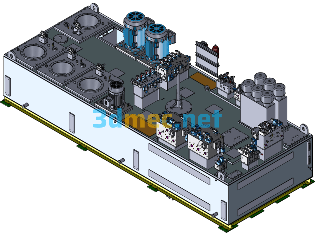 Design Model Of Multi-Station Pump Station - 3D Model SolidWorks Free Download