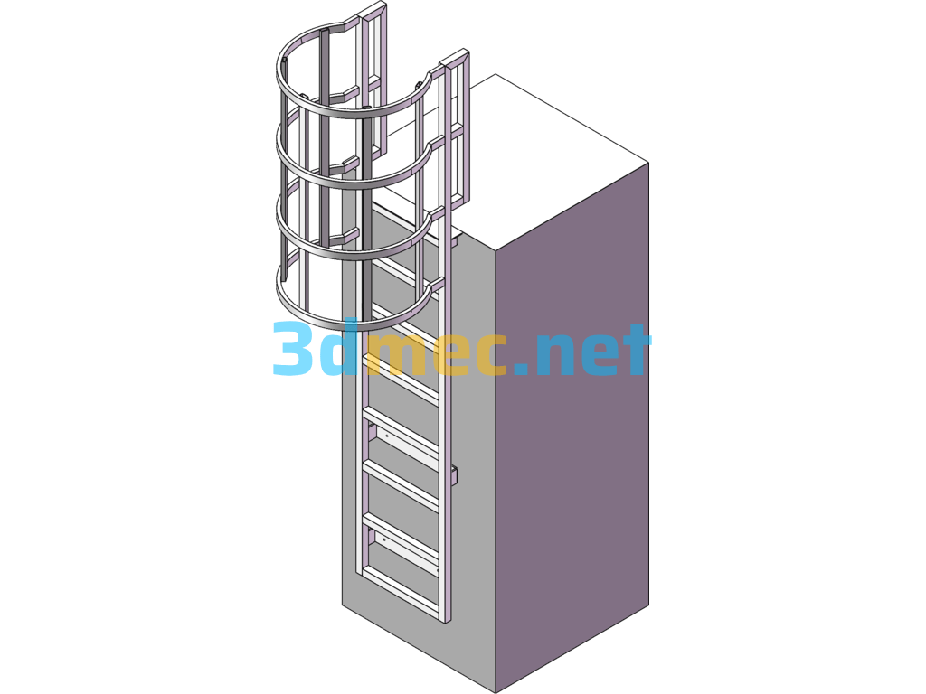 Square Tube Ladder Diagram - 3D Model SolidWorks Free Download