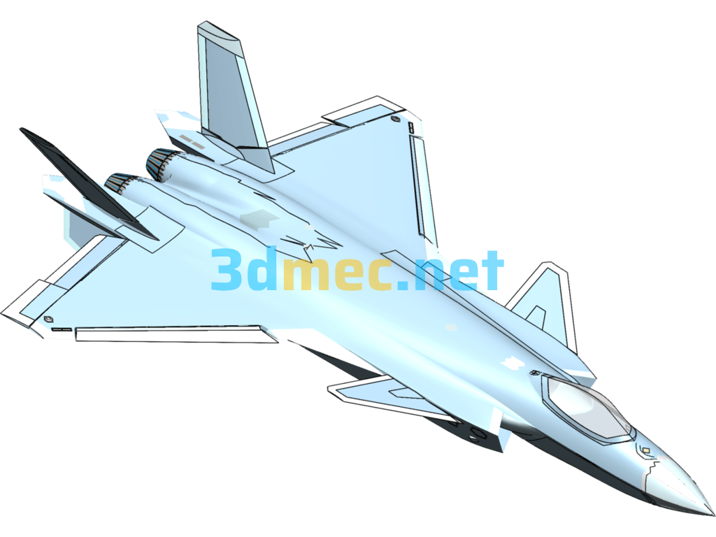 J-20 Stealth Fighter Model - 3D Model SolidWorks Free Download