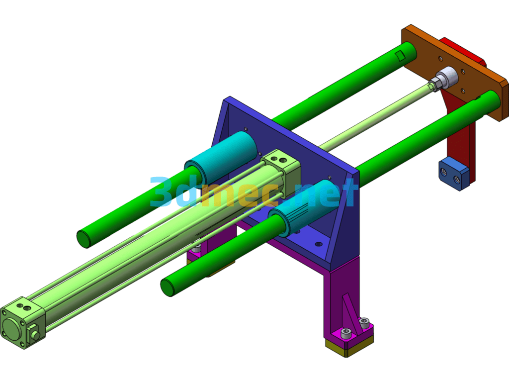 Cylinder Material Shifting Mechanism - 3D Model SolidWorks Free Download