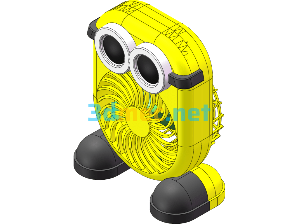 Mini Electric Fan - 3D Model SolidWorks Free Download