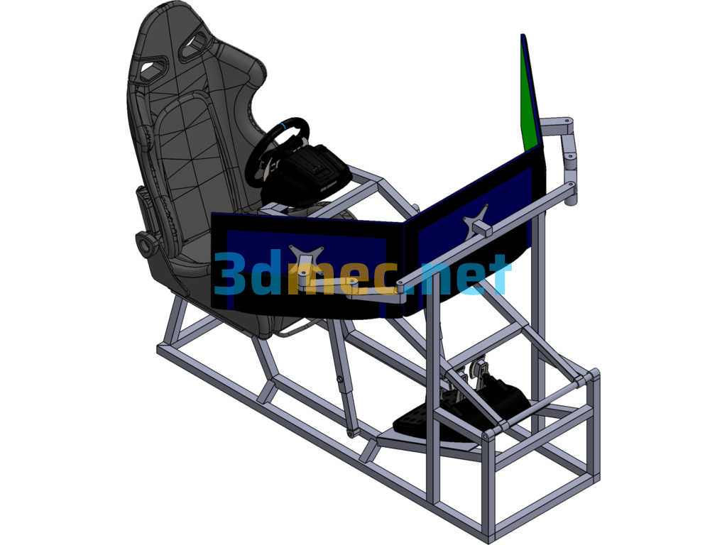 Logitech G29 Three-Screen Game Console - 3D Model SolidWorks Free Download