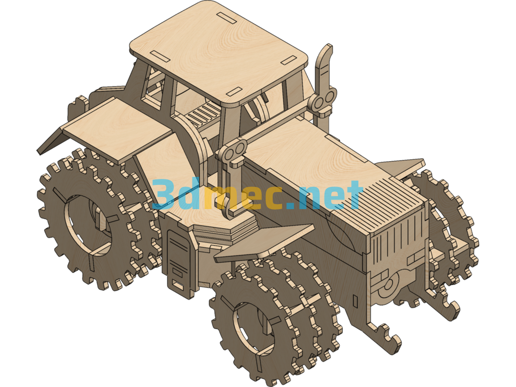 Building Block Tractor - 3D Model SolidWorks Free Download