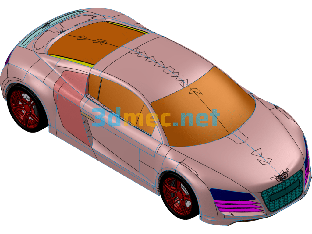 Audi R8 Shell Model - 3D Model SolidWorks Free Download