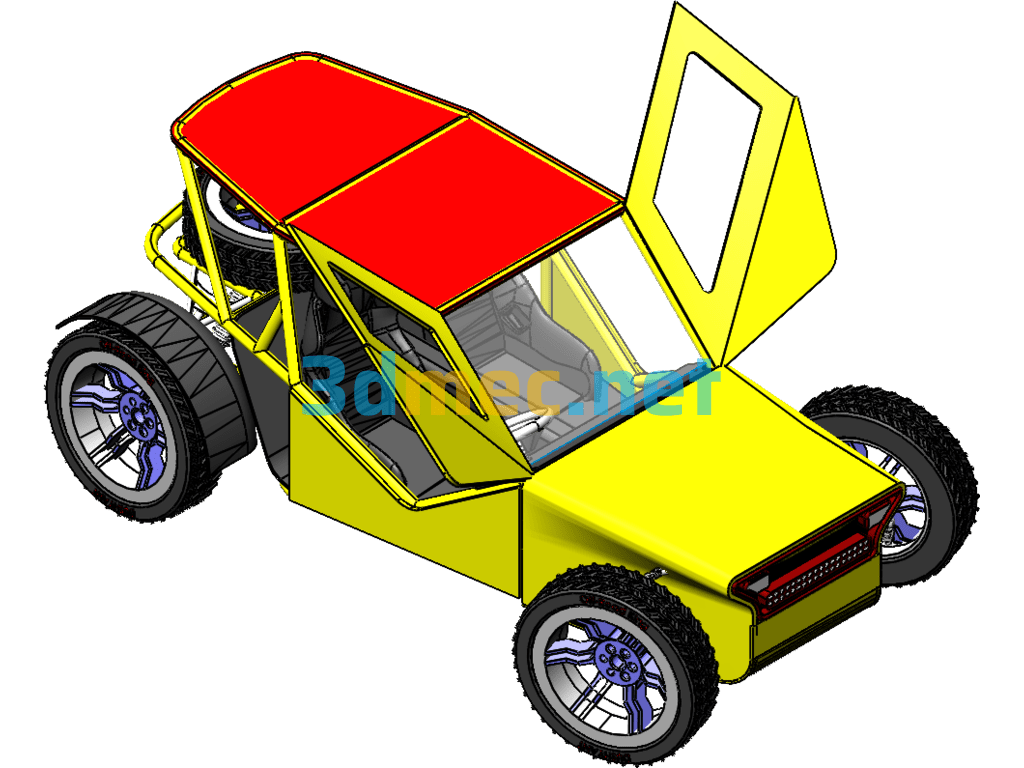 New Off-Road Steel Tube Car - 3D Model SolidWorks Free Download