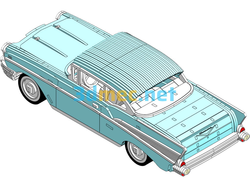 Chevrolet Bell-Air-1957 Vector - 3D Model SolidWorks Free Download