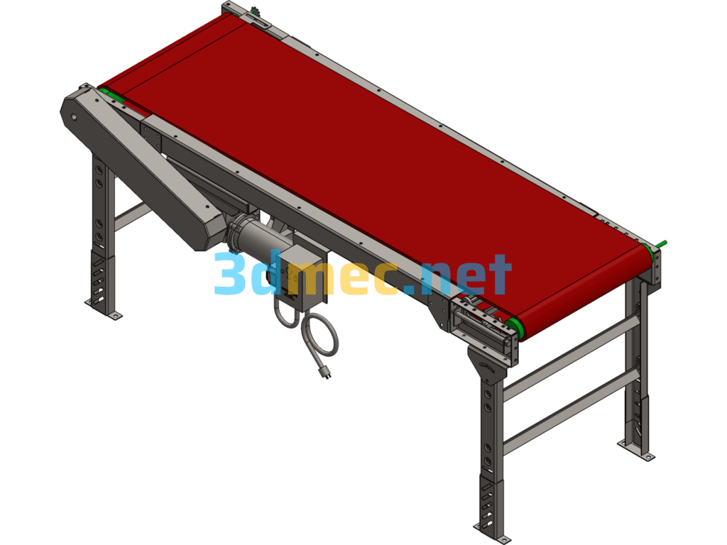 Belt Conveyor Line - 3D Model SolidWorks Free Download