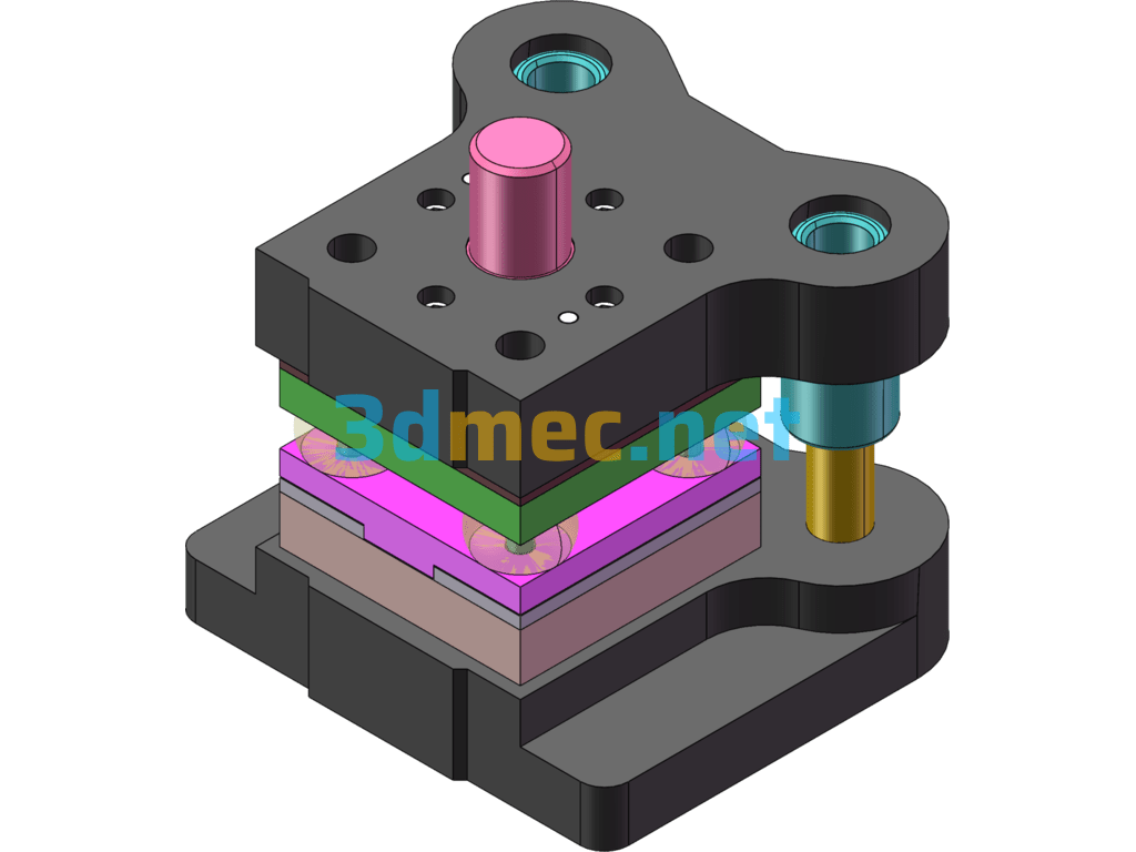 Design Of Progressive Die For Bracket - 3D Model SolidWorks Free Download