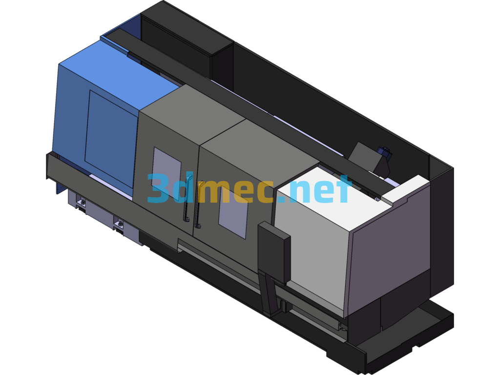 Large CNC Lathe - 3D Model SolidWorks Free Download