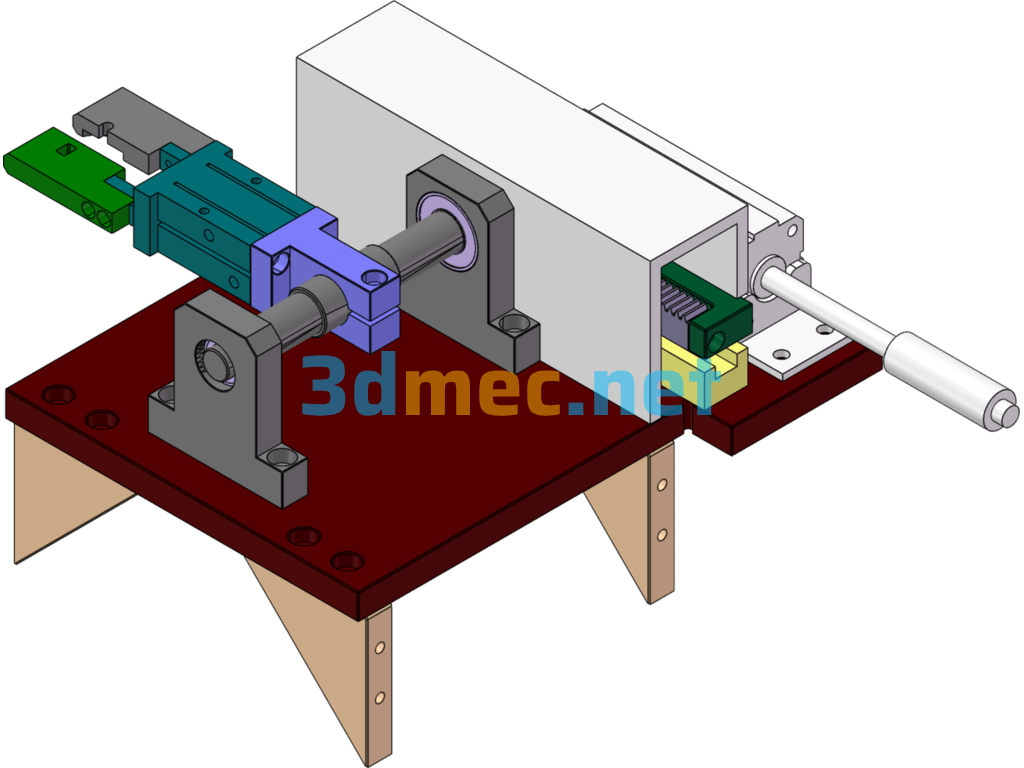 The Flap Mechanism Composed Of A Pen-Shaped Cylinder And A Gear Rack - 3D Model SolidWorks Free Download