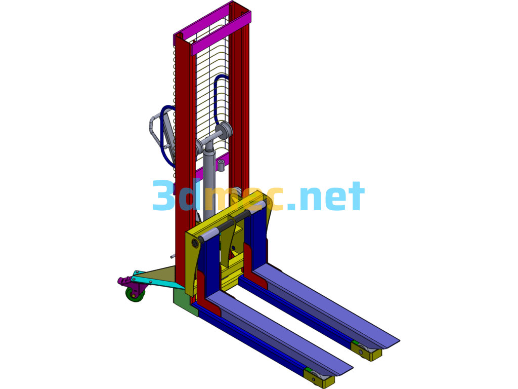 Manual Forklift - 3D Model SolidWorks Free Download