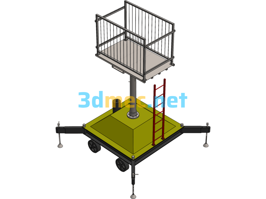 Mobile Hydraulic Telescopic Hoist - 3D Model SolidWorks Free Download