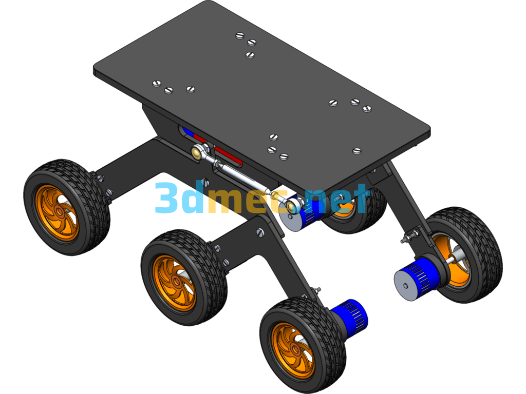 Rocker Bogie Mechanism Trolley - 3D Model SolidWorks Free Download