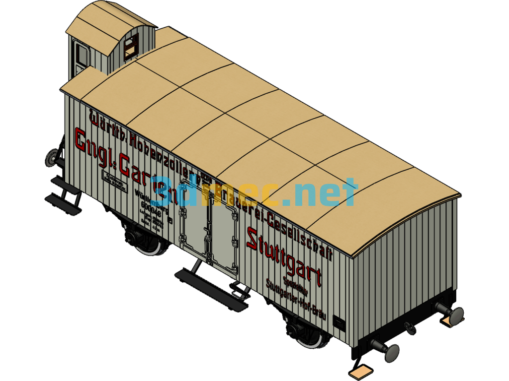 Railway Freight Locomotive Model With Engineering Drawings - 3D Model SolidWorks Free Download