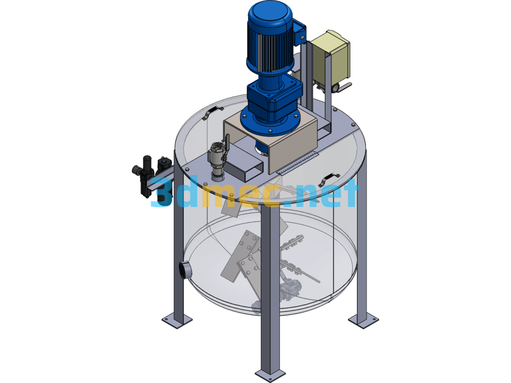 Industrial Mixing Tank - 3D Model SolidWorks Free Download