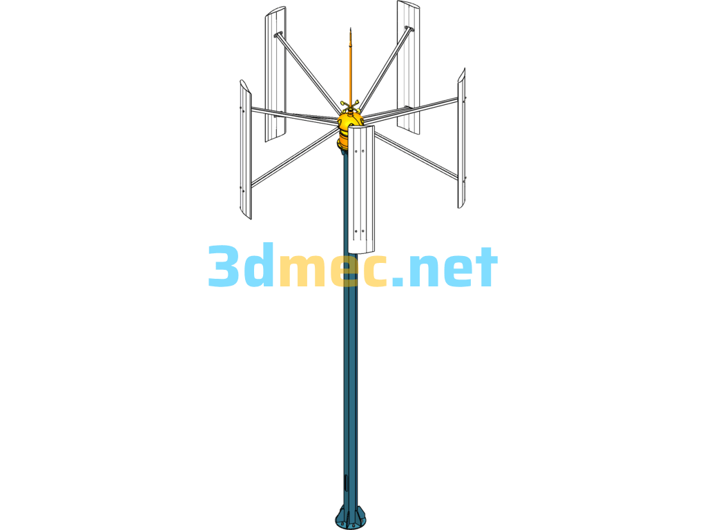 New 2KW Wind Turbine - 3D Model SolidWorks Free Download