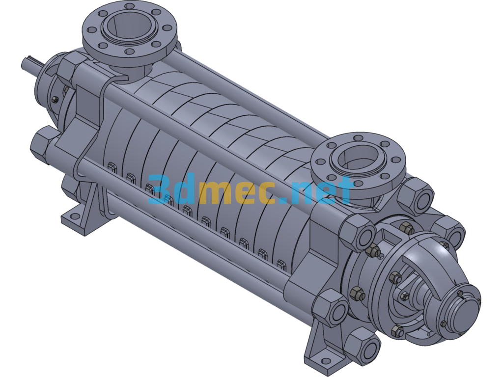 Multistage Feed Water Pump - 3D Model SolidWorks Free Download