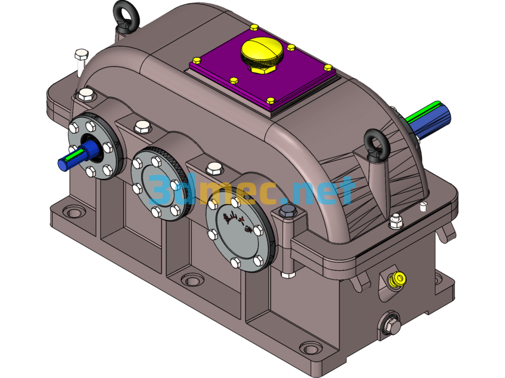 Design Of Two-Stage Unfolded Reducer - 3D Model SolidWorks Free Download