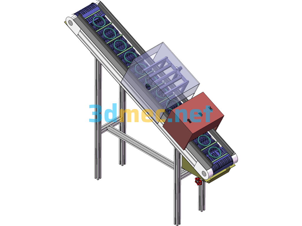 Wind Cutting Equipment Mesh Belt Mechanism - 3D Model SolidWorks Free Download