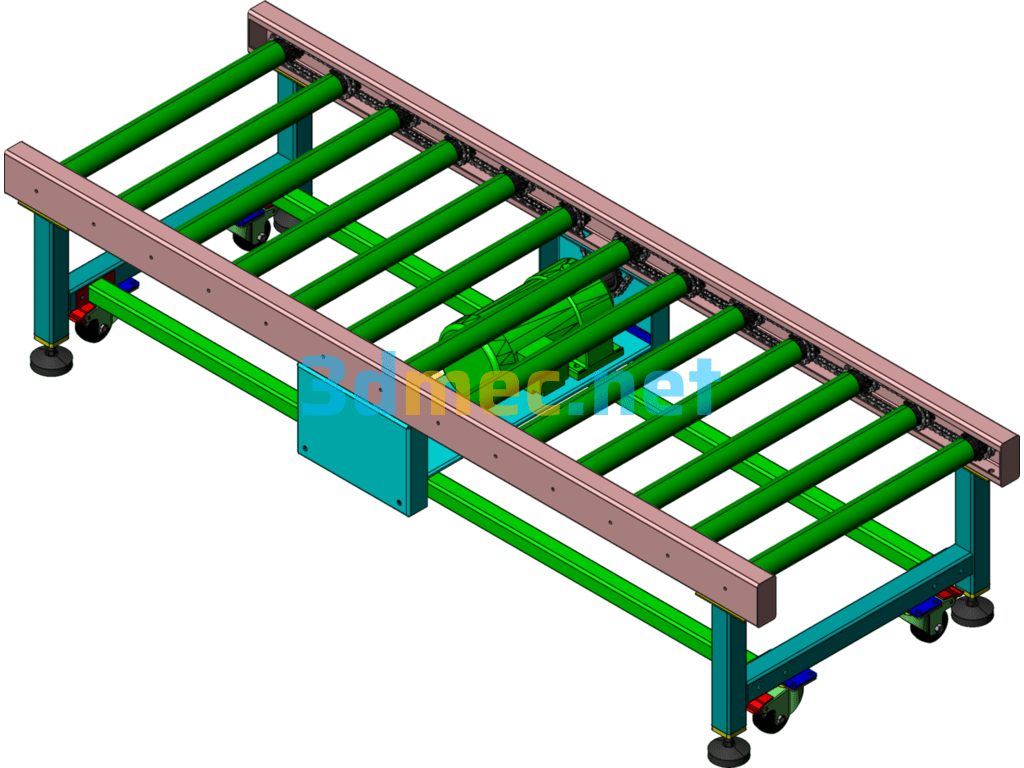 2m Roller Line - 3D Model SolidWorks Free Download