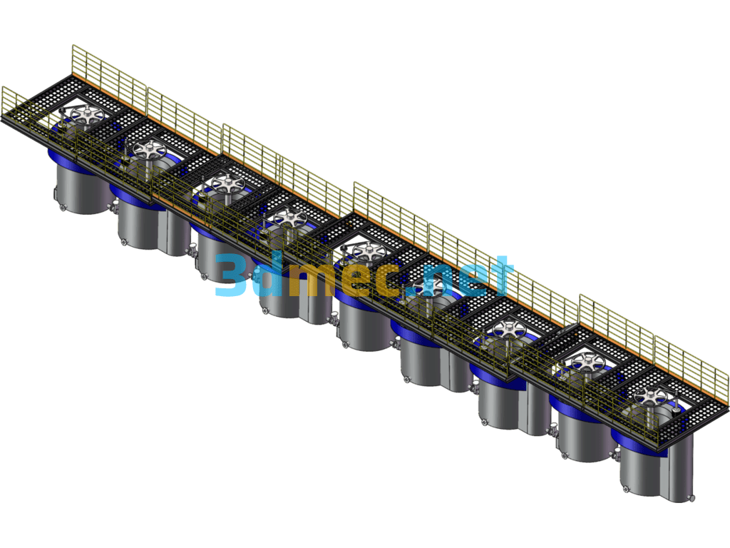 5 Cubic Flotation Machine - 3D Model SolidWorks Free Download