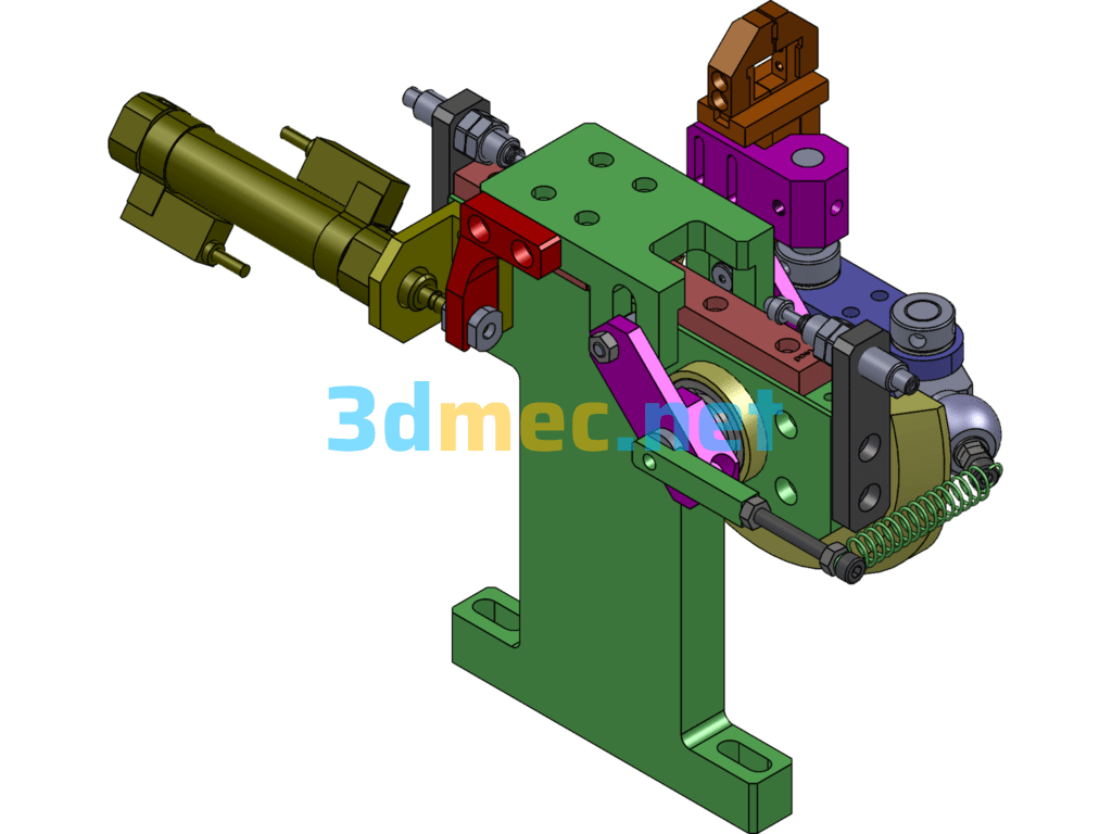 Rotating Swing Material Taking Mechanism - 3D Model SolidWorks Free Download