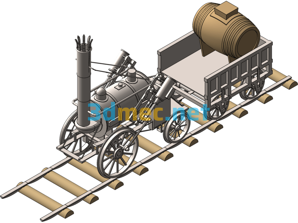 Steam Train - 3D Model SolidWorks Free Download