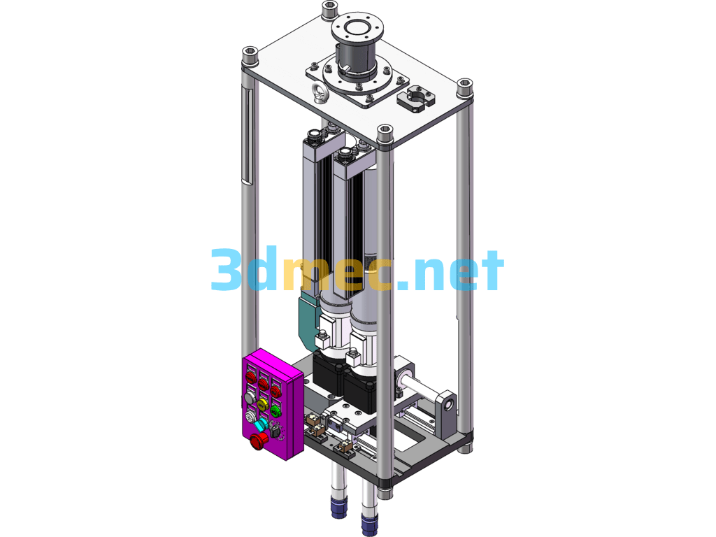 Main Reducer Cover Bolt Tightening Machine (Two Shafts) - 3D Model SolidWorks Free Download