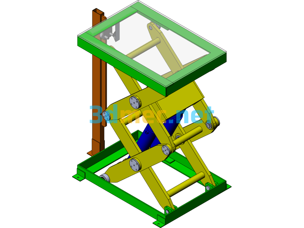 Hydraulic Lifting Platform - 3D Model SolidWorks Free Download