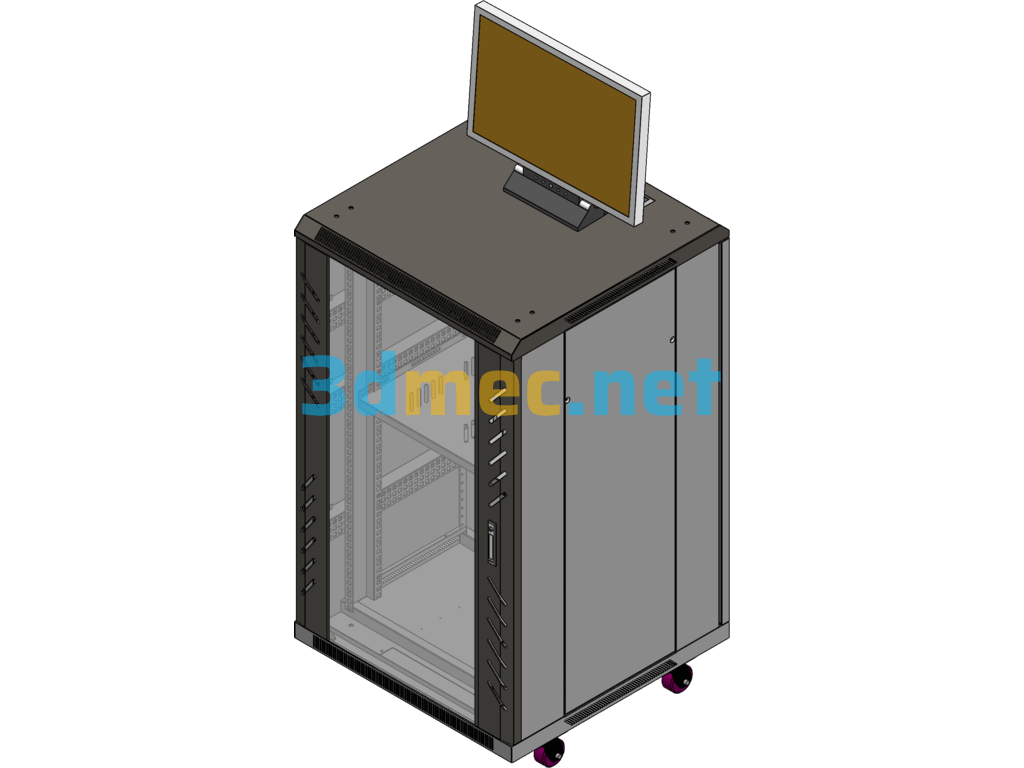 Standard Network Cabinet - 3D Model SolidWorks Free Download