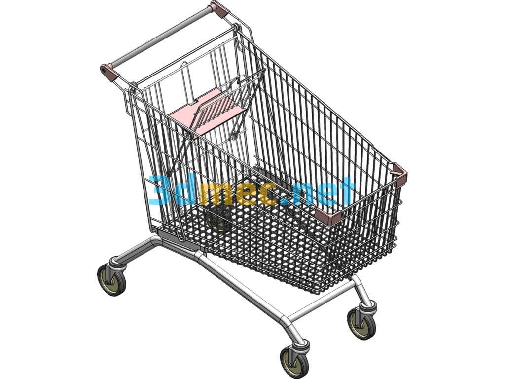 Supermarket Trolley SW2014 - 3D Model SolidWorks Free Download