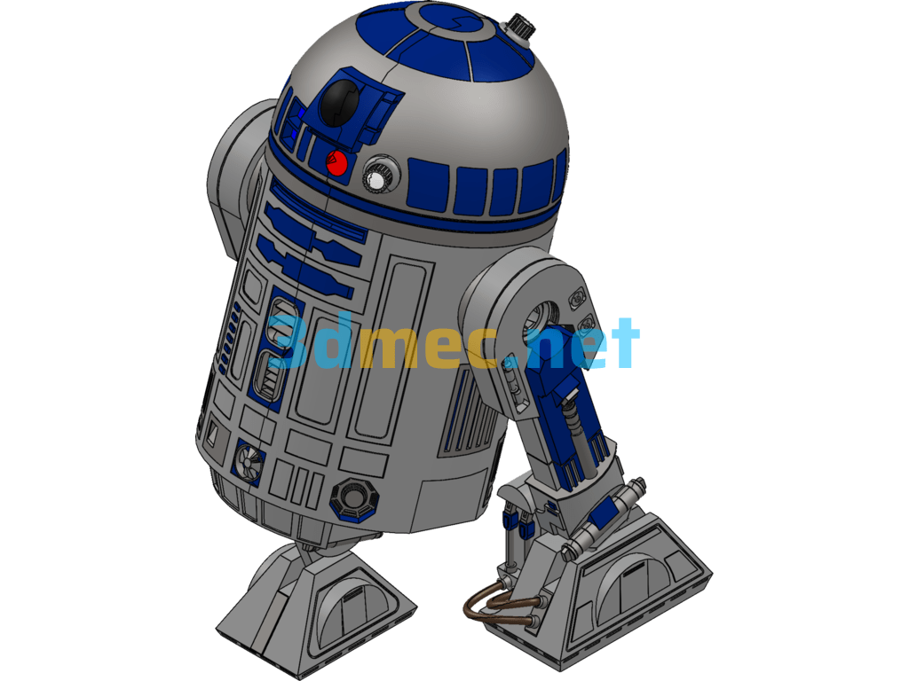 R2-D2 Robot - 3D Model Exported Free Download