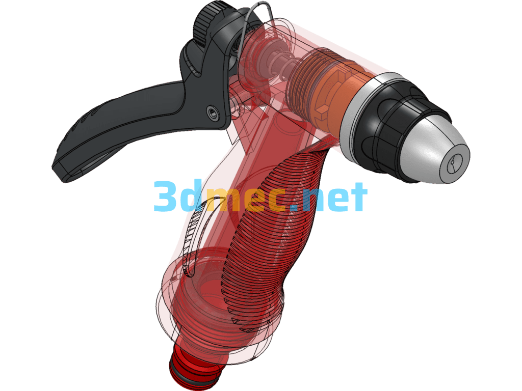 High Pressure Plastic Water Gun - 3D Model SolidWorks Free Download