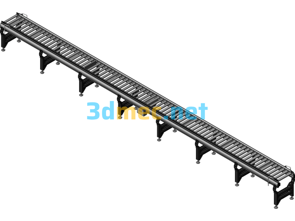 Aluminum Profile Roller Conveyor - 3D Model SolidWorks Free Download