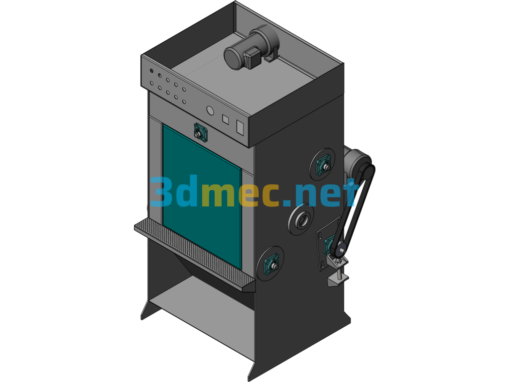 Design Drawings Of Crawler Automatic Sandblasting Machine - 3D Model SolidWorks Free Download