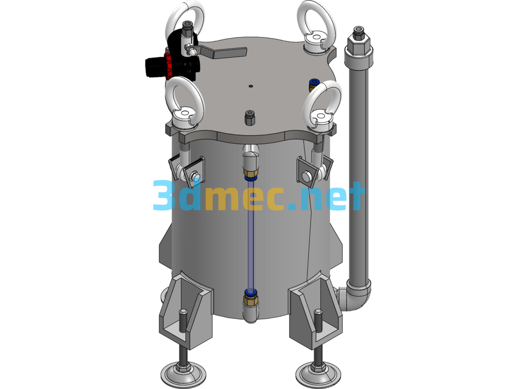 Bottom Glue Discharge Pressure Tank And Glue Storage Tank - 3D Model SolidWorks Free Download