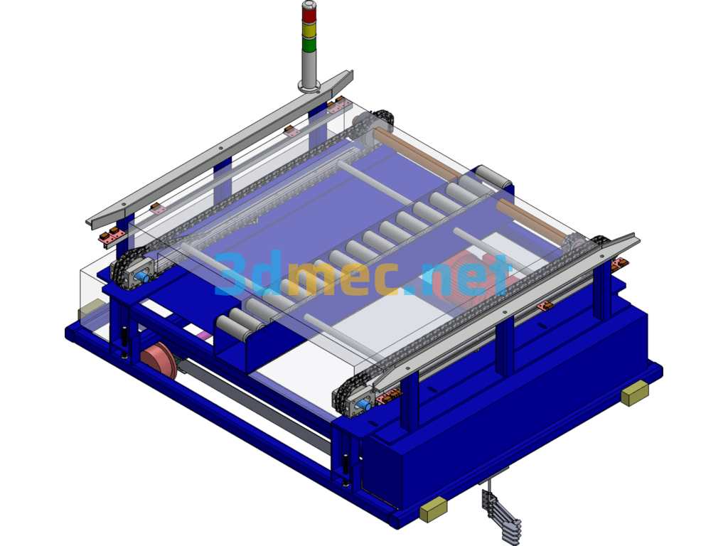 Shuttle Rail Car RGV Collector Rail Power Supply Transport Vehicle Automation Equipment - 3D Model SolidWorks Free Download