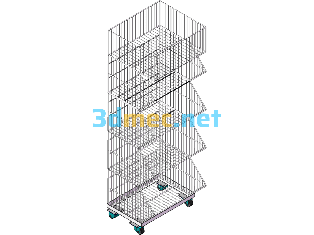 Slanted Cage - 3D Model SolidWorks Free Download