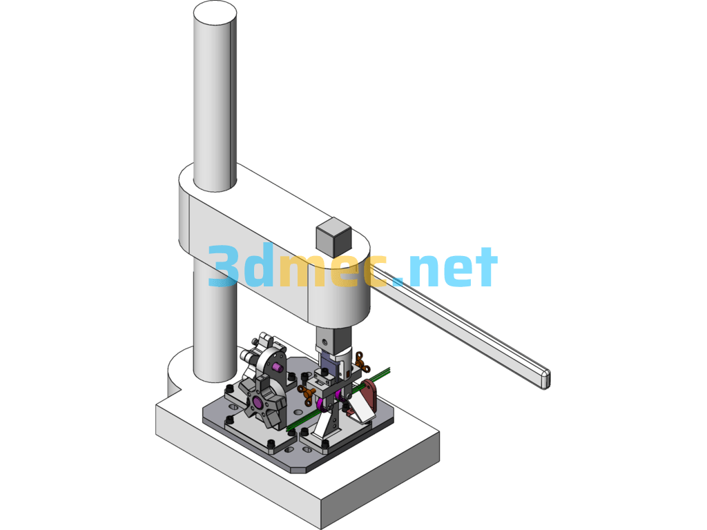 Sampling Resistor Wire Round Right Angle Multifunctional C Type Wire Crimping Machine - 3D Model SolidWorks Free Download