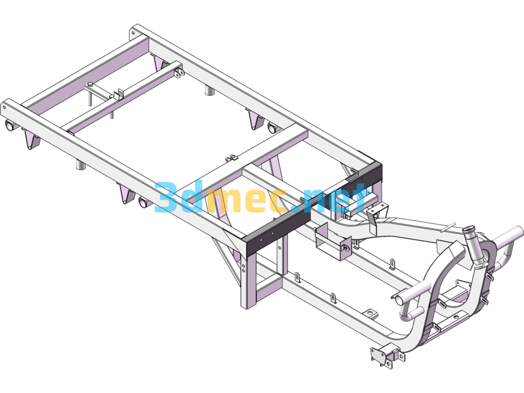 90000-9003-0004-000_Daxin Tricycle Frame Assembly - 3D Model SolidWorks Free Download