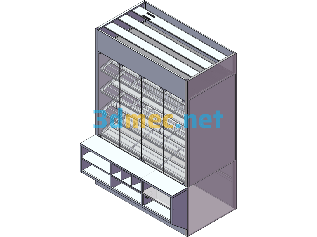 Supermarket Series Equipment--Western Pastry Cabinet 3D Model - 3D Model SolidWorks Free Download