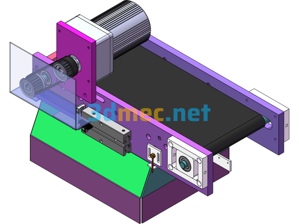 Conveyor Belt With Hopper For Feeding And Packaging - 3D Model SolidWorks Free Download