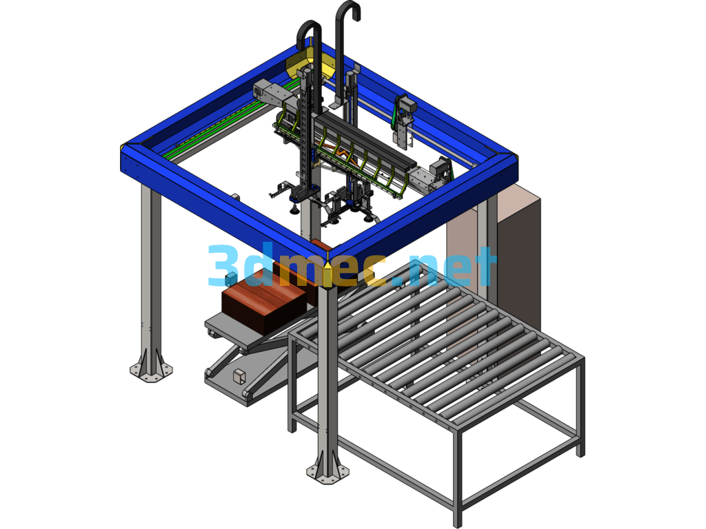 Robotic Flatbed Unloading Equipment - 3D Model SolidWorks Free Download