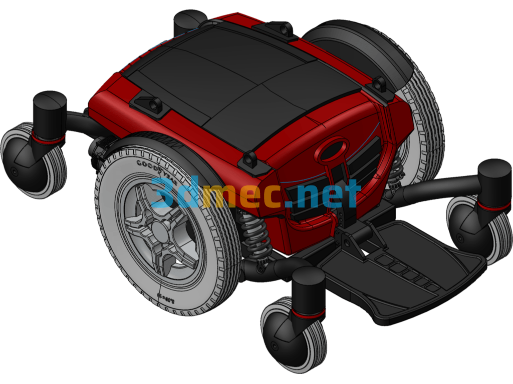 Electric Wheelchair - 3D Model SolidWorks Free Download