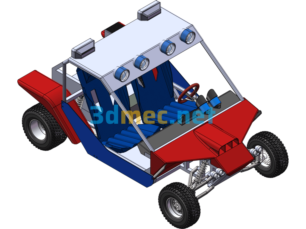 Electric Farmer Off-Road Vehicle - 3D Model SolidWorks Free Download