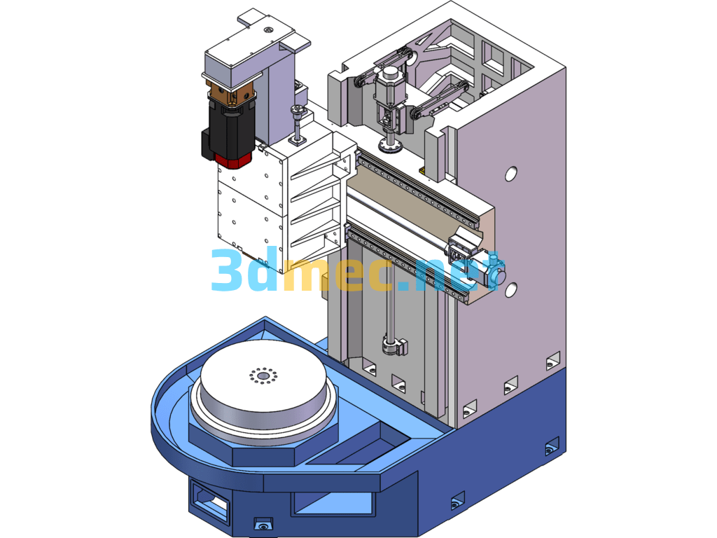 High-Speed Vertical Turning And Milling Machining Center - 3D Model SolidWorks Free Download