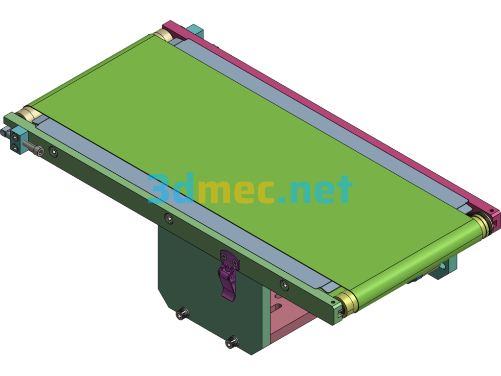 Small Conveyor Belt With Anti-Slip Function - 3D Model SolidWorks Free Download